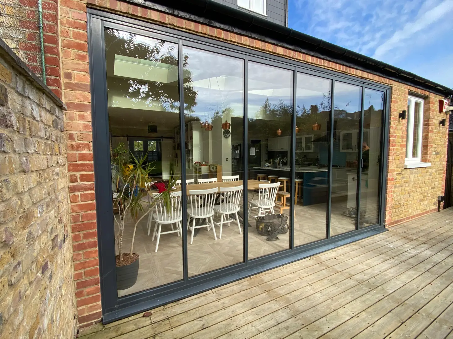 Wide bi-folding doors