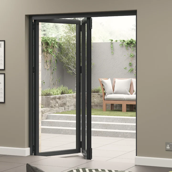 Anthracite bi-folding doors