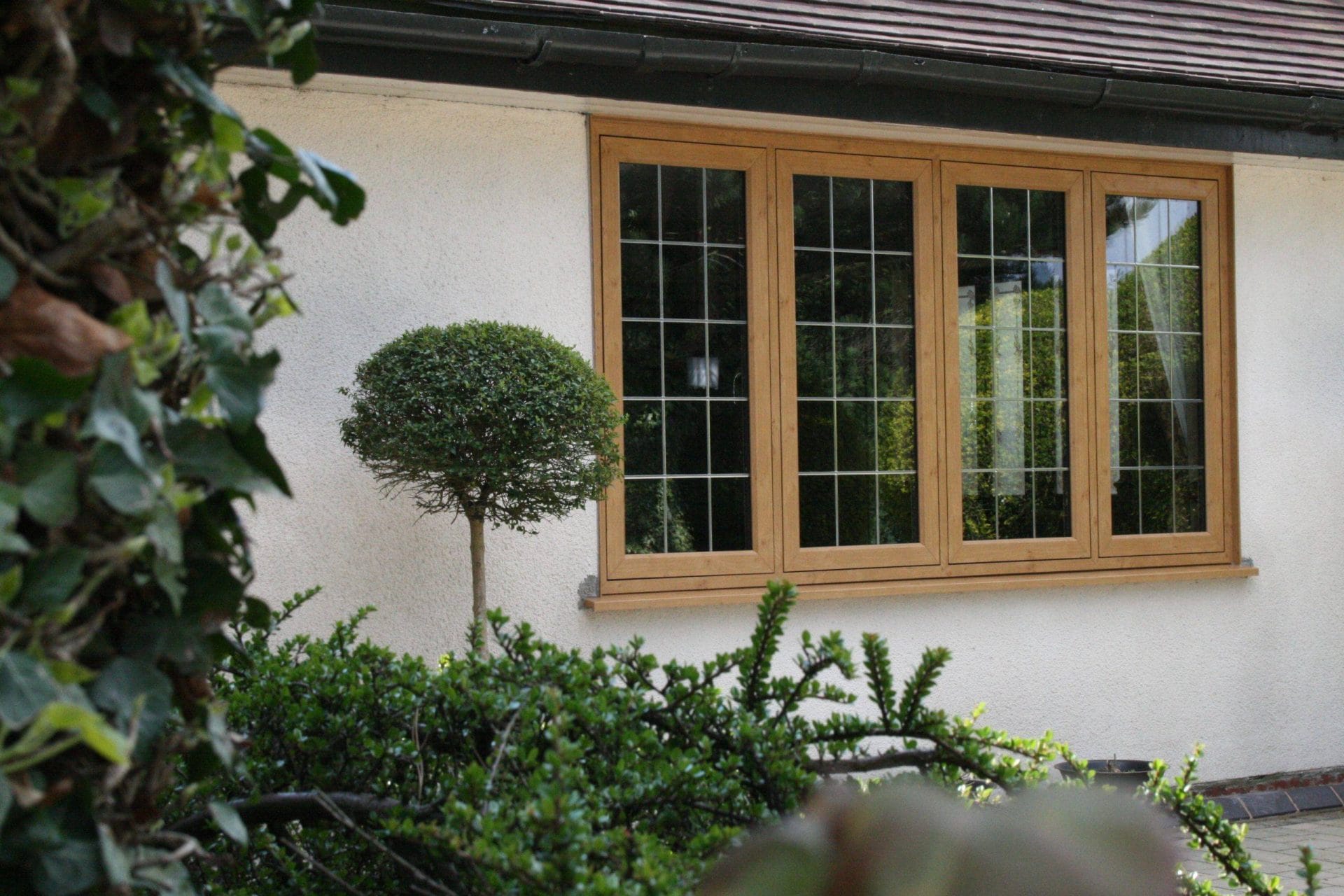 Oak effect casement windows