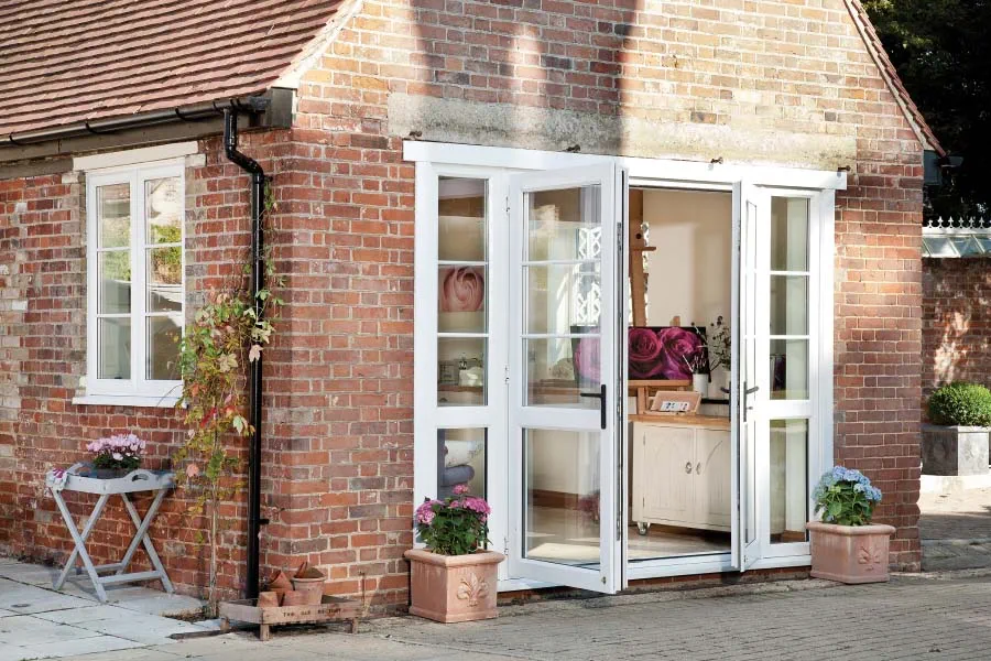 Classic white French doors