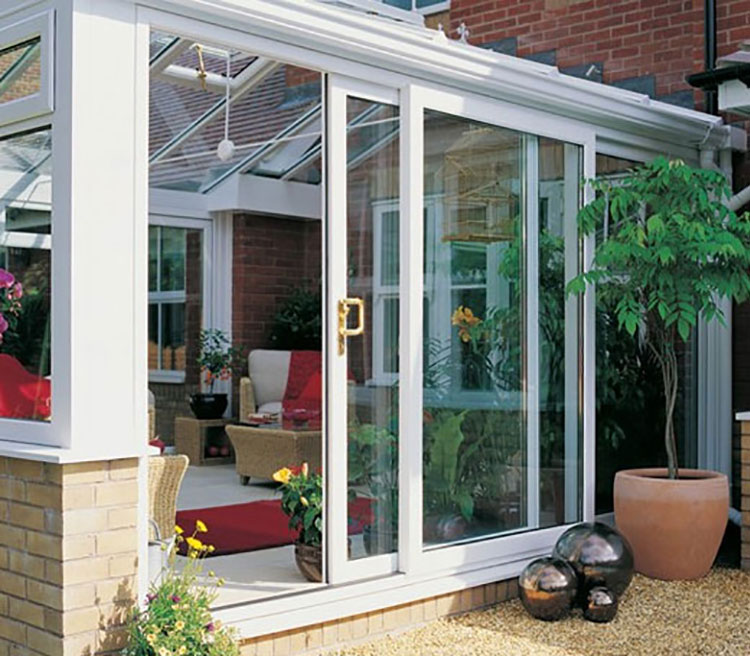 White sliding patio doors